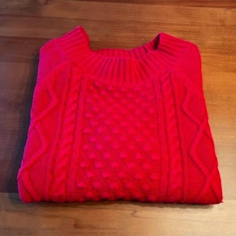 Chaps Red Crew Neck Cotton Sweater
